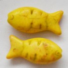 Бирюза  Рыбка  25х12мм синтетический камень, желтый, 1 шт.