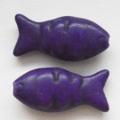 Бирюза  Рыбка  25х12мм синтетический камень, фиолетовый, 1 шт.