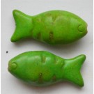Бирюза  Рыбка  25х12мм синтетический камень, зелёный, 1 шт.