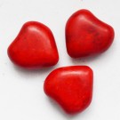 Бирюза бусина Сердечка 17х18мм  синтетичный красный, 1 шт.