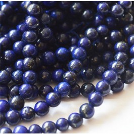 Lasuriit (Lapis Lazuli) 4mm, looduslik, värvitud, ava 1mm, pakis 20 tk
