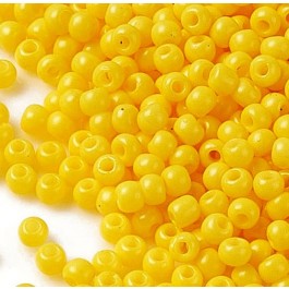 Kiinalaiset siemenhelmet 12/0 (2x1,5mm) keltainen, reikä 0,7mm,  5 gr.
