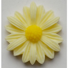 Akryylihelmi kukka 22x7mm vaaleankeltainen, liimattava, 1 kpl