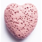 Laavakivi 20x20mm Sydän synteettinen kivi, vaaleanpunainen, reikä 1mm, 1 kpl per pakkaus