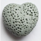 Laavakivi 20x20mm Sydän synteettinen kivi, harmaa, reikä 1mm, 1 kpl per pakkaus