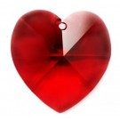 Swarovski Heart Pendant Siam AB, 1 kpl