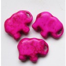 Synteettinen howliitti norsu  20x15mm pinkki, 1 kpl