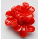 Akryylihelmi kukka 21x21x10mm punainen, liimattava, 1 kpl