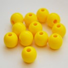 Akryylihelmi 12mm pyöreä keltainen, reikä 3,2-3,5mm, 1 kpl
