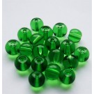 Pyöreä lasihelmi  6mm, vihreä,  10 kpl