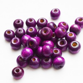 Wooden bead 7-8mm purple, hole 1.5mm, 20 pcs in a pack