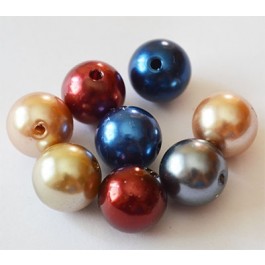 Acrylic pearl 14mm, opening 2mm mix, pack of 8 pcs