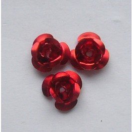 Punane metallhelmes/lill  7mm, 10 tk