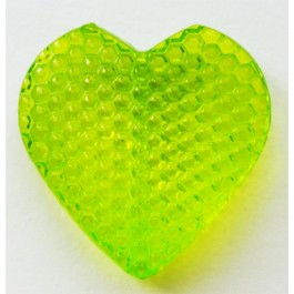 Acrylic beads Heart 24x24mm transparent yellow-green, 1 pcs