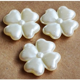 Acrylic pearl beads 26x26mm cream, with 1,5mm hole, 1 pcs