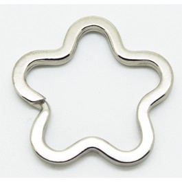 Iron split key rings, Flower, platinum color, 34x34mm, 1 pcs.