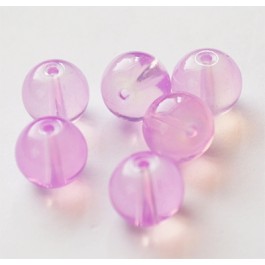 Opalite beads 10mm, dyed pink, round, hole: 1.4mm, 6 pcs