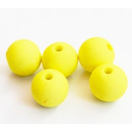 Acrylic bead 10mm frosted light yellow, hole 2mm, pack of 10 pcs