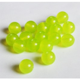 Acrylic beads 12mm round, yellow-green,  10 pcs