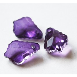 Glass pendant 16x11mm purple, 1 pcs