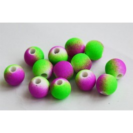 Acrylic beads 8mm neon, lilac green, 20 pcs