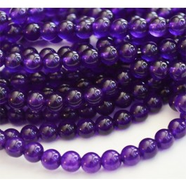 Agate loose beads 6mm natural,round, dyed, dark purple,  1 pcs