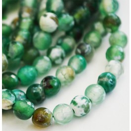 Agate beads 6mm natural, faceted, round, dyed, green,  20 pcs