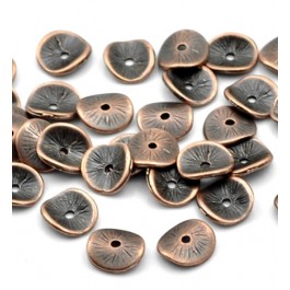Spacer beads Disc 10x9mm antique copper, 10 pcs