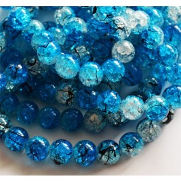 Crackle glass beads 10mm dyed, 1 pcs