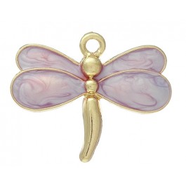 Metal pendant Butterfly 26x21mm light violetpink, 1 pcs