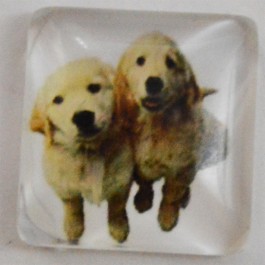 Glass cabochons Dog 15x15mm, 1 pcs