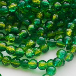 Mõraline klaashelmes 6mm roheline-kollane, 10 tk