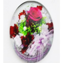 Glass cabochons Flower 18x13mm, 1 pcs