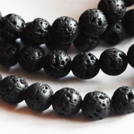 Lava beads 12mm natural black, - 1 pcs
