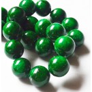 Jadeiit 12mm looduslik kivi, värvitud roheline, ava 1,2mm, pakis 4 tk