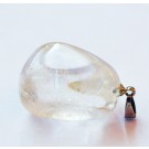 Cherry Quartz pendant 32x18x14mm synthetic stone, brass hook, 1 pc per pack