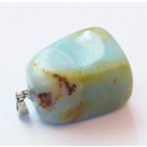 Amazonite pendant 29x15x16mm natural stone, with brass hook, 1 piece per pack