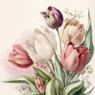 Decoupage napkin Tulips 33x33cm, 1 piece per package