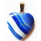 Agate pendant, dyed, with Stainless Steel snap on bails, Heart, natural stone, 22xx21mm,  1 pcs