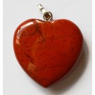 Red Jasper pendant 27x25mm natural stone with a brass hook, 1 piece per package