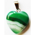 Agate pendant, dyed, with Stainless Steel snap on bails, Heart, natural stone, 22xx21mm,  1 pcs