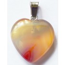 Agate pendant, dyed, with Stainless Steel snap on bails, Heart, natural stone, 22xx21mm,  1 pcs