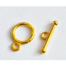 Golden color toggle clasps 14x10mm, 2 pcs