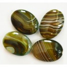 Agate beads 25x18mm oval, natural, dyed,  4 pcs