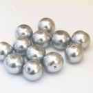 Glass pearls 14mm gray, 1 pcs