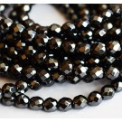 Hematite beads 6mm faceted, black, 1 pcs