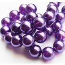 Glass pearls 12mm transparent purple, 1 pcs