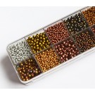Preciosa beads racailles metallic bronze,  9/0, 8/0, 7/0, 6/0, 1 box (204 gr.)  