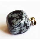 Lumehelbe Obsidian ripats 23x13mm, looduslik, 1 tk