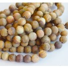 Jade beads 8mm frosted, natural, hole: 1mm 10 pcs